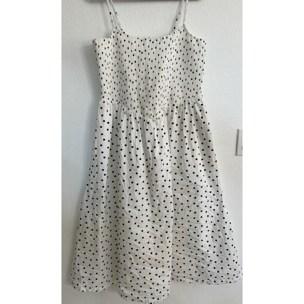Abercrombie & Fitch Polka Dots Maxi Dress 2XL Tall White Black Lined Coquette